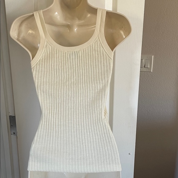 COS Cream Ribbed Tank Top #77 - Picture 4 of 8